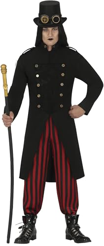 FIESTAS GUIRCA Elegantes Gothic Steampunk Herren Kostüm Größe M 48 – 50 inkl. Langer Schwarzer Mantel und Schwarz Rote Hose - Für Karneval/Fasching, Halloween, Steampunk, Cosplay und Themen Partys FIESTAS GUIRCA Elegantes Gothic Steampunk Herren Kostüm Größe M 48 – 50 inkl. Langer Schwarzer Mantel und Schwarz Rote Hose - Für Karneval/Fasching, Halloween, Steampunk, Cosplay und Themen Partys von FIESTAS GUIRCA