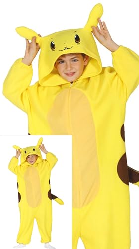 FIESTAS GUIRCA Elektrische Chinchilla Onesie Kinder – Gelbes Anime Kostüm Jungen u. Mädchen - Alter 5-6 Jahre - Manga Chinchilla Pyjama Kostüm Kinder Karneval, Fasching, Lustige Tierkostüme für Kinder von FIESTAS GUIRCA