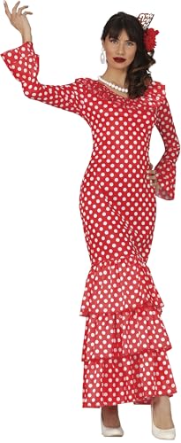 FIESTAS GUIRCA Feurige Flamenco Tänzerin Damen Kostüm - Größe M 38 – 40 - Spanierin Kostüm Frauen - rot weißes Pünktchen Kleid - Länderkostüm Karneval, Fasching, Spanien Länderparty Outfit von FIESTAS GUIRCA