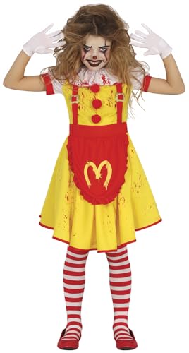 FIESTAS GUIRCA Fräulein McKiller Kostüm – Killer Clown mit Gelbem Kleid – Halloween Kinder Kostüm für Mädchen von 10-12 Jahren von FIESTAS GUIRCA