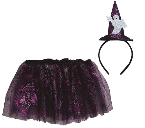 FIESTAS GUIRCA | Gespenster Set für Kinder (30 cm) - Tutu und Haarband/Hut - Kostümzubehör für Halloween und Gespensterpartys - Ideal für Mädchen von FIESTAS GUIRCA