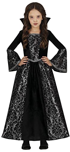 FIESTAS GUIRCA Glamouröse Vampirin Kostüm – Vampir Gräfin Silbern Schwarzes Kleid – Halloween Kinder Kostüm für Mädchen von 3-4 Jahren von FIESTAS GUIRCA