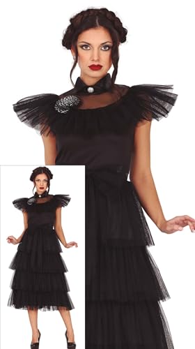 FIESTAS GUIRCA Gothic Familien Mädchen Ball Königin Kostüm – Elegantes schwarzes Kleid Halloween Kostüm Erwachsene Damen Größe 34-36 S von FIESTAS GUIRCA