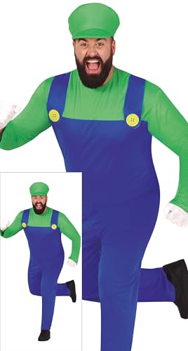 FIESTAS GUIRCA Grüner Klempner Held Kostüm – Grüne Kappe und Super Mechaniker Overall für Karneval Fasching Herren Größe M 48-50 FIESTAS GUIRCA Grüner Klempner Held Kostüm – Grüne Kappe und Super Mechaniker Overall für Karneval Fasching Herren Größe M 48-50 von FIESTAS GUIRCA