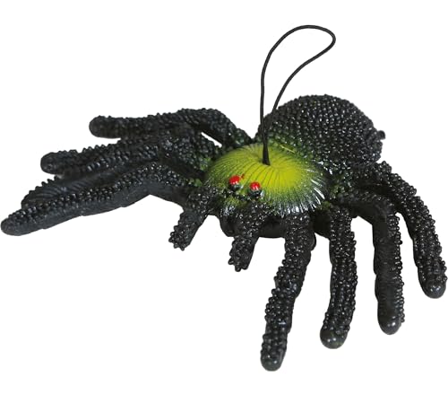 FIESTAS GUIRCA | Gummi Spinne (14 cm) - Halloween Dekoration für Kostümpartys, Tiere und Insekten - Ideal für gruselige Feiern und schaurige Atmosphären - Schwarz von FIESTAS GUIRCA