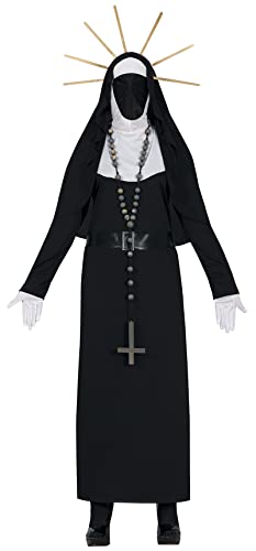 FIESTAS GUIRCA Heiliger Tod La Santa Muerte Kostüm – Tag der Toten Teuflische Nonne Halloween Kostüm Erwachsene Damen Größe 36-38 M von FIESTAS GUIRCA