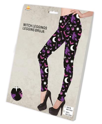 FIESTAS GUIRCA | Hexen Leggings (38-40/M) - Kostümzubehör für Halloween und Kostümpartys - Ideal für Erwachsene - Textil für Hexenfeiern - Mehrfarbig von FIESTAS GUIRCA