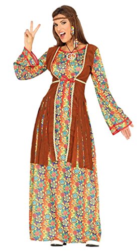 Fiestas Guirca Hippie Kostüm Damen – Schlager Star Disco Outfit - Gr M 38–40 - Retro Hippie Kleidung Damen 70er Jahre Kostüm Erwachsene - Flower Power Anzug Karneval, Fasching Kostüm Damen, Fastnacht von Fiestas Guirca