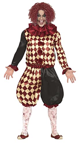 FIESTAS GUIRCA Horror Clown - Harlekin Narr Outfit Kostüm Erwachsene Herren Größe L 52-54 von FIESTAS GUIRCA