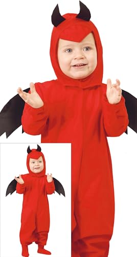 FIESTAS GUIRCA Kleiner Roter Teufel mit Flügeln Kostüm – Jungen Teufelskostüm mit Overall – Halloween Kinder Kostüm für Jungen von 2-3 Jahren von FIESTAS GUIRCA