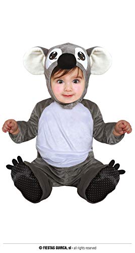 FIESTAS GUIRCA | Koala Baby Kostüm (12-18 Monate) - Enthält Kapuze, Overall und Füße - Tierkostüme für Partys, Karneval und Halloween - Ideal für Jungen und Mädchen - Grau und Weiß von FIESTAS GUIRCA