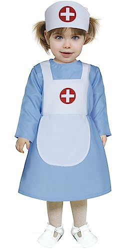 FIESTAS GUIRCA Krankenschwester Baby Kostüm Karneval Fasching – Vintage Krankenschwester Uniform – Blaues Karnevalskostüm Baby Mädchen 18-24 Monate von FIESTAS GUIRCA