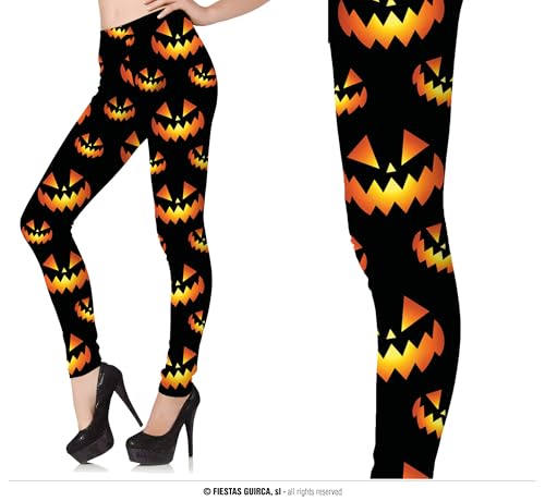 FIESTAS GUIRCA | Kürbis Leggings (38-40/M) - Kostümhosen für Halloween und Kostümpartys - Damen - Schwarz von FIESTAS GUIRCA