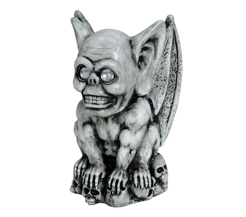 FIESTAS GUIRCA | Kunstharz Gargoyle (20x12 cm) - Gruseldeko für Halloween und Horrorpartys - Ideal für Requisiten und Horrorszenen - Grau von FIESTAS GUIRCA