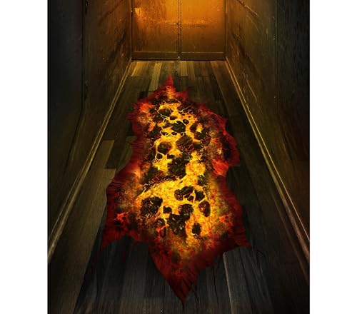 FIESTAS GUIRCA | Lava Boden Aufkleber (30x90 cm) - Wand-, Tür- und Fensterdekoration für Halloween und Gruselfeste - Ideal für Zombie-Umgebungen und Schreckensfeiern - Mehrfarbig von FIESTAS GUIRCA