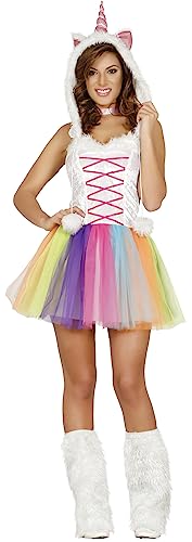 FIESTAS GUIRCA Magisches Einhorn Kostüm Erwachsene – Tüllrock Regenbogen Einhorn Kleid – Faschingskostüm Erwachsene Damen Größe L 40-42 von FIESTAS GUIRCA