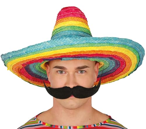 FIESTAS GUIRCA | Mexikanischer Strohhut Bunt (50 cm) - Party Zubehör für Mexikanische Feiern, Sommer, Karneval und Graduierungen - Ideal für Erwachsene Unisex - Multicolor von FIESTAS GUIRCA