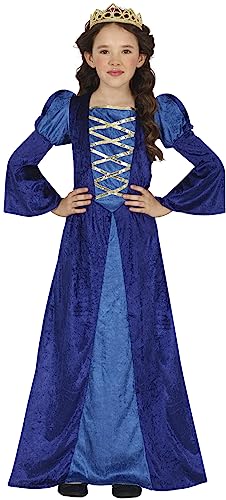 FIESTAS GUIRCA Mittelalterliche Königin Karneval Kostüm Mädchen – Blaues Prinzessinnen Kleid Mädchen – Prinzessin Fasching Karneval Kostüm Kinder Mädchen 10-12 Jahre von FIESTAS GUIRCA