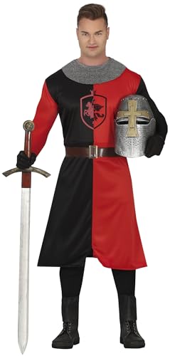 FIESTAS GUIRCA Mittelalterlicher Ritter Karneval Kostüm Herren – Rot u. Schwarzes Krieger Kostüm Herren – Historisches Herren Kostüm Karneval Fasching Größe L 52-54 FIESTAS GUIRCA Mittelalterlicher Ritter Karneval Kostüm Herren – Rot u. Schwarzes Krieger Kostüm Herren – Historisches Herren Kostüm Karneval Fasching Größe L 52-54 von FIESTAS GUIRCA
