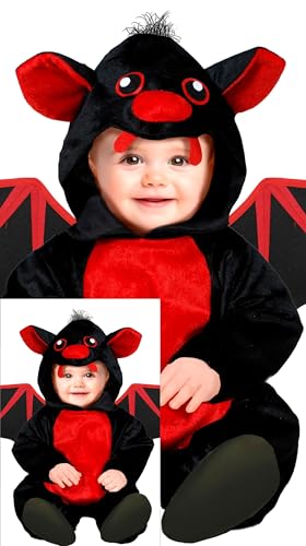 FIESTAS GUIRCA Niedliche Vampir Fledermaus Baby Kostüm Halloween – Roter Fledermaus Einteiler mit Flügeln – Halloween Baby Kostüm Jungen 12-18 Monate von FIESTAS GUIRCA