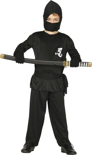 FIESTAS GUIRCA Killer Ninja Kostüm Kinder - Samurai Kostüm Ninja Kinder Jungen inkl. Ninja Maske, schwarzer Ninja Anzug - Alter 10-12 Jahre - Karneval, Fasching, Halloween, Geburtstagsgeschenk Jungen von FIESTAS GUIRCA