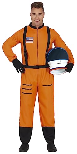 FIESTAS GUIRCA Oranges Astronauten Kostüm Erwachsene – Astronauten Anzug – Astronauten Kostüm Herren Karneval Fasching Größe L 52-54 von FIESTAS GUIRCA