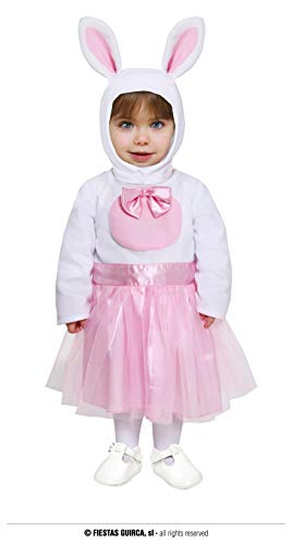 FIESTAS GUIRCA Pinker Hase Baby Mädchen Kostüm mit Tüllrock - Alter 6-12 Monate - Osterhase Kostüm Kleinkinder inkl. Mütze mit Ohren u. weiß pinkes kleid - Hasen Tierkostüm für Karneval, Fasching von FIESTAS GUIRCA