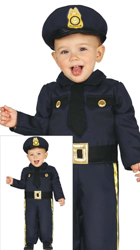 FIESTAS GUIRCA | Polizist Kostüm für Kleinkinder (2-3 Jahre) - Inklusive Mütze und Overall - Polizei Kostüme für Kostümpartys, Karneval und Halloween - Ideal für kleine Jungen - Blau und Gold von FIESTAS GUIRCA