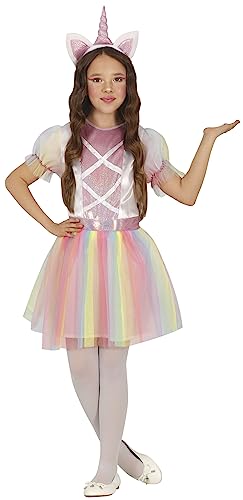 FIESTAS GUIRCA Regenbogen Einhorn Karneval Kostüm Mädchen – Rosegold Glitzer Einhorn Tutukleid – Fasching Karneval Kostüm Kinder Mädchen 3-4 Jahre von FIESTAS GUIRCA