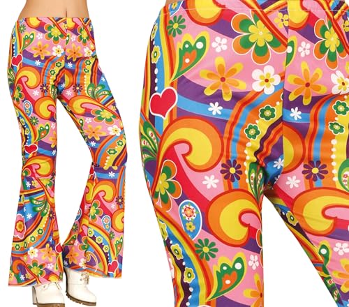 FIESTAS GUIRCA | Regenbogen Hippie Schlaghose (42-44/L) - Kostümzubehör für Damen - Ideal für 60er Jahre Partys und Karneval - Retro und Psychodelisch - Multicolor von FIESTAS GUIRCA