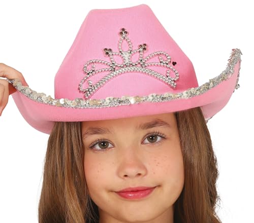 FIESTAS GUIRCA | Rosa Cowboyhut aus Filz (Kindergröße) - Old West Stil - Kostümzubehör für Mädchen - Ideal für Cowboy-Partys, Karneval und Halloween - Rosa von FIESTAS GUIRCA