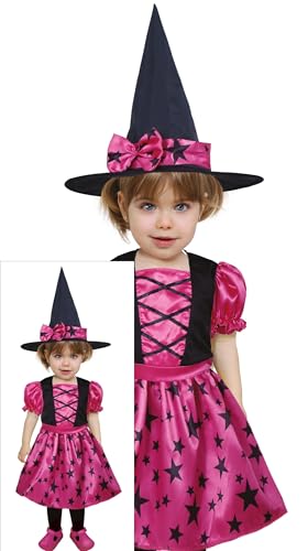 FIESTAS GUIRCA | Pinke Sternchen Hexe Kostüm für Kleinkinder (2-3 Jahre) - Hut und Kleid - Hexen Kostüme für Halloween, Karneval und Kostümpartys - Ideal für kleine Mädchen - Rosa und Schwarz FIESTAS GUIRCA | Pinke Sternchen Hexe Kostüm für Kleinkinder (2-3 Jahre) - Hut und Kleid - Hexen Kostüme für Halloween, Karneval und Kostümpartys - Ideal für kleine Mädchen - Rosa und Schwarz von FIESTAS GUIRCA