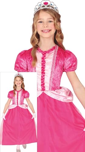 FIESTAS GUIRCA Rosa Zauber Prinzessin Karneval Kostüm Mädchen – Rosa Prinzessinnenkleid – Märchen Königin Fasching Karneval Kostüm Kinder Mädchen 3-4 Jahre von FIESTAS GUIRCA