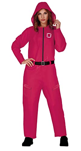 Fiestas Guirca Rotes Gamer Kostüm Damen Fasching, Roter Overall Knasti Kostüm, Sträflingskostüm Damen, Häftling Kostüm Damen, Gefängnis Kostüm Karneval, Prison Costume, Kostüm Gefangener Fasching (S) von Fiestas Guirca