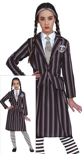 FIESTAS GUIRCA Schuluniform Gothic Familien Mädchen Teenie Kostüm – Halloween Kinder Kostüm für Mädchen von 14-16 Jahren von FIESTAS GUIRCA