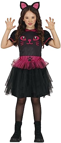 FIESTAS GUIRCA Schwarze Katze Karneval Kostüm Mädchen – Kätzchen Tutu Kleid mit Katzenohren Haarreif – Fasching Karneval Katzenkostüm Kinder 3-4 Jahre von FIESTAS GUIRCA