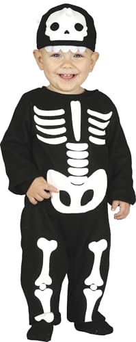 FIESTAS GUIRCA Schwarzer Skelett Overall Kostüm – Halloween Kinder Kostüm für Jungen von 2-3 Jahren von FIESTAS GUIRCA