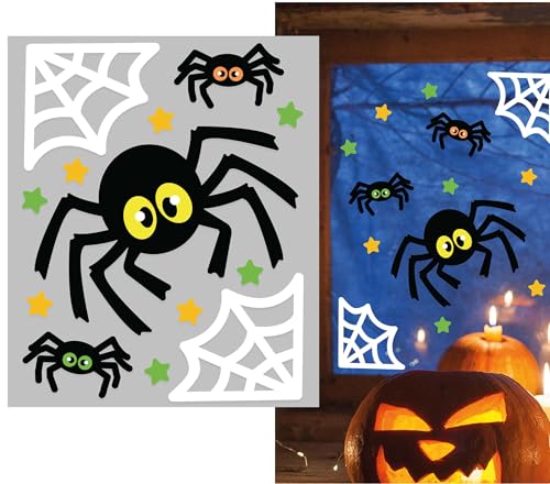 FIESTAS GUIRCA | Spinnen Gel Dekoration (20x25 cm) - Wand-, Tür- und Fensterdeko - Ideal für Halloween und Gruselfeste - Spinnen Dekoration für Feiern - Mehrfarbig von FIESTAS GUIRCA