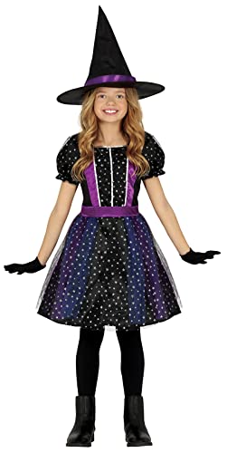 FIESTAS GUIRCA Sternchen Hexe mit Glitzer Kostüm – Lila Hexenkostüm mit Hexenhut – Halloween Kinder Kostüm für Mädchen von 5-6 Jahren von FIESTAS GUIRCA