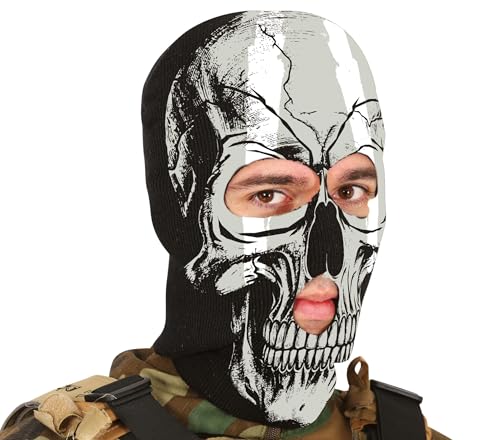 FIESTAS GUIRCA | Sturmhaube mit Totenkopf - Skelettmaske für Halloween, Karneval und Kostümpartys - Unisex Zubehör für Erwachsene - Ideal für Horror-Themen - Schwarz von FIESTAS GUIRCA