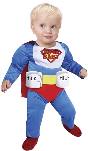 FIESTAS GUIRCA | Super Baby Kostüm (18-24 Monate) - Umhang, Overall und Halter für Kinder - Superhelden- und Bösewicht Kostüme für Partys und Halloween - Ideal für Babys - Blau und Multicolor von FIESTAS GUIRCA