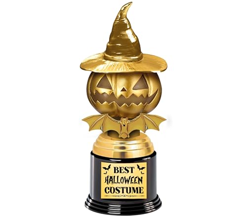 FIESTAS GUIRCA | Trophäe Beste Kostüm Kürbis (22 cm) - Halloween- und Kostümfest-Dekoration - Ideal für Kostümwettbewerbe und Feiern - Gold und Schwarz von FIESTAS GUIRCA