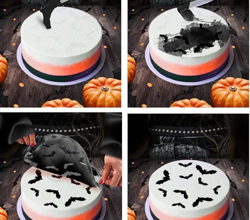 FIESTAS GUIRCA | Vampir Kuchen Dekorschablone (25 cm) - Tischdekorationsschablone für Halloween und Themenpartys - Ideal für Feiern und Events - Weiß von FIESTAS GUIRCA