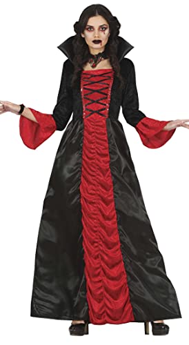 FIESTAS GUIRCA Vampirin Gräfin - Langes elegantes rotes und schwarzes Kleid Kostüm Erwachsene Damen Größe S 34-36 von FIESTAS GUIRCA