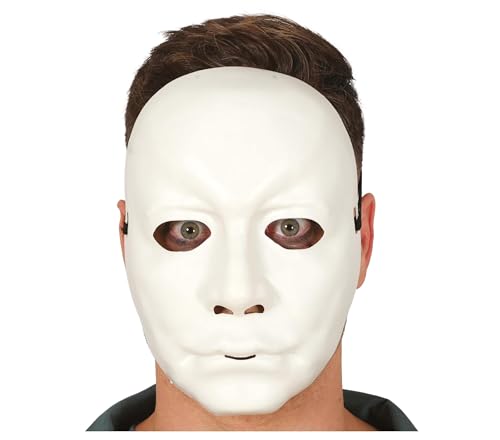 FIESTAS GUIRCA | Weißer Mann Maske PVC - Kostümzubehör für Halloween und Gruselfeste - Ideal für Erwachsene Unisex - Weiß von FIESTAS GUIRCA