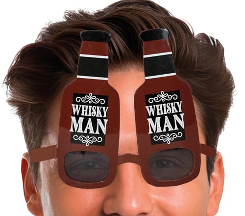 FIESTAS GUIRCA | Whisky Man Brille - Lustiges Accessoire für Junggesellenabschiede und Trinkpartys - Ideal für Erwachsene - Inspiriert von Bier und Spirituosen - Braun und Schwarz von FIESTAS GUIRCA