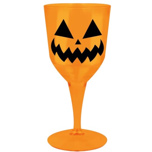 FIESTAS GUIRCA | Wiederverwendbarer Kürbis Becher (9x19 cm) - Tischdekoration für Halloween und Themenpartys - Ideal für Feiern und Events - Orange von FIESTAS GUIRCA