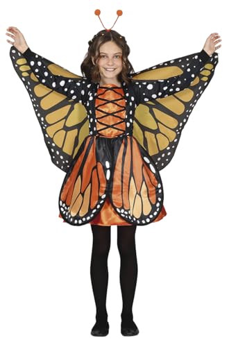 FIESTAS GUIRCA Zauberhafter Schmetterling Mädchen Kostüm – Oranges Monarchfalter Kleid mit Haarreif für Mädchen von 10-12 Jahren von FIESTAS GUIRCA