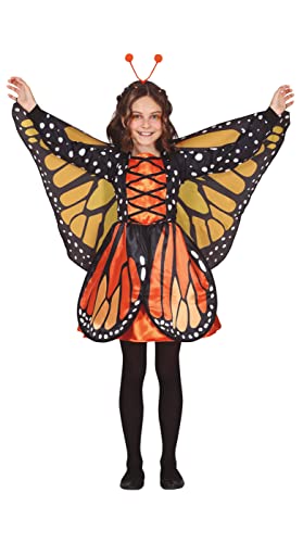 FIESTAS GUIRCA Zauberhafter Schmetterling Mädchen Kostüm – Oranges Monarchfalter Kleid mit Haarreif für Mädchen von 10-12 Jahren von FIESTAS GUIRCA