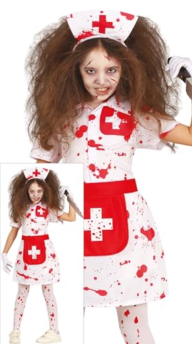 FIESTAS GUIRCA Zombie Krankenschwester - Weiße Blutige Krankenschwester Uniform – Halloween Kinder Kostüm für Mädchen von 10-12 Jahren von FIESTAS GUIRCA